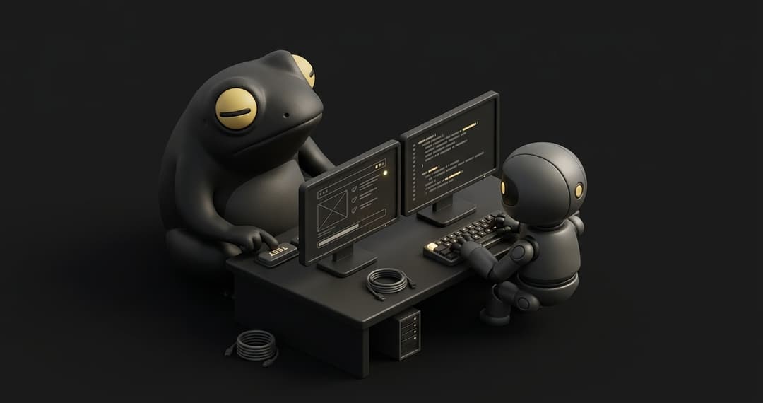 AI coding agent generating code alongside an AI testing agent generating tests, showing the symmetry between code generation and test generation in a modern development workflow
