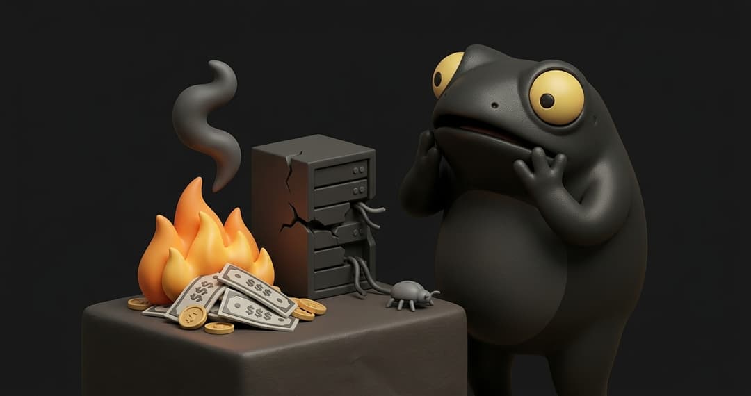 Cost of not testing calculator showing production bug cost breakdown for a 10-person startup with engineering time, customer churn, and opportunity cost