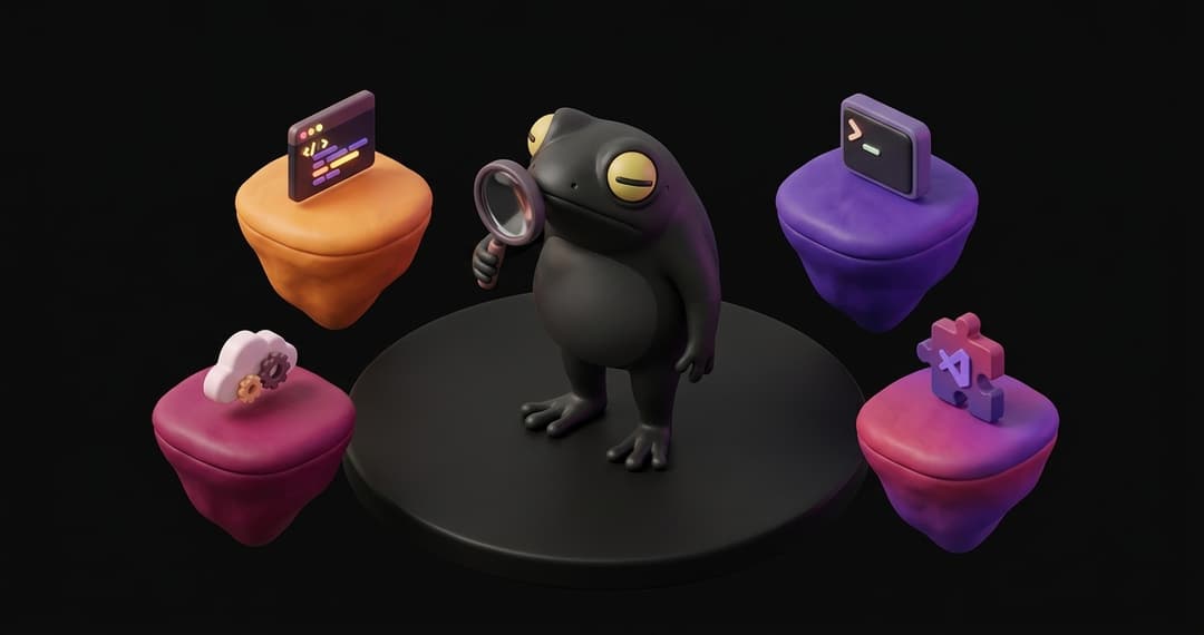 Developer workstation with multiple AI coding tool icons orbiting a central code editor, representing the landscape of cursor alternatives in 2026