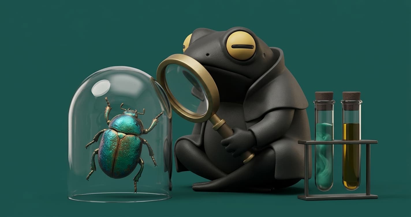 Diagram showing the root causes of flaky tests including race conditions, shared state, hardcoded waits, and DOM rendering delays with arrows pointing to structural fixes