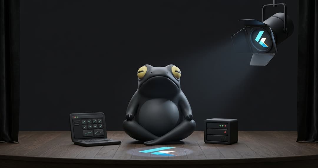 Flutter and Playwright testing integration diagram showing automated testing workflow for Flutter web applications