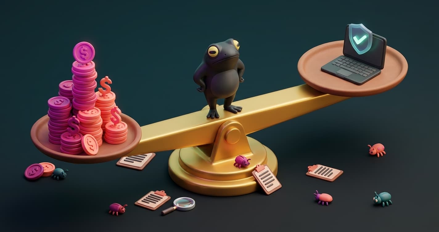 Cost comparison diagram showing manual QA team scaling costs versus automated testing ROI as AI coding tools accelerate software delivery velocity