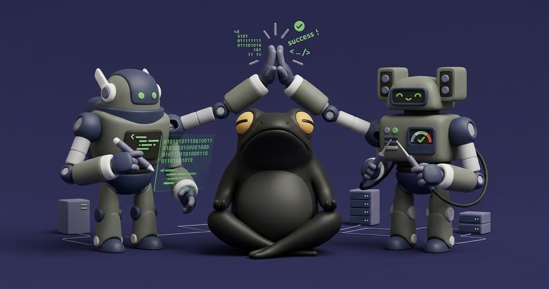 Conceptual illustration showing a chasm between rapid AI code generation on the left and an untested void on the right, representing the vibe coding testing gap