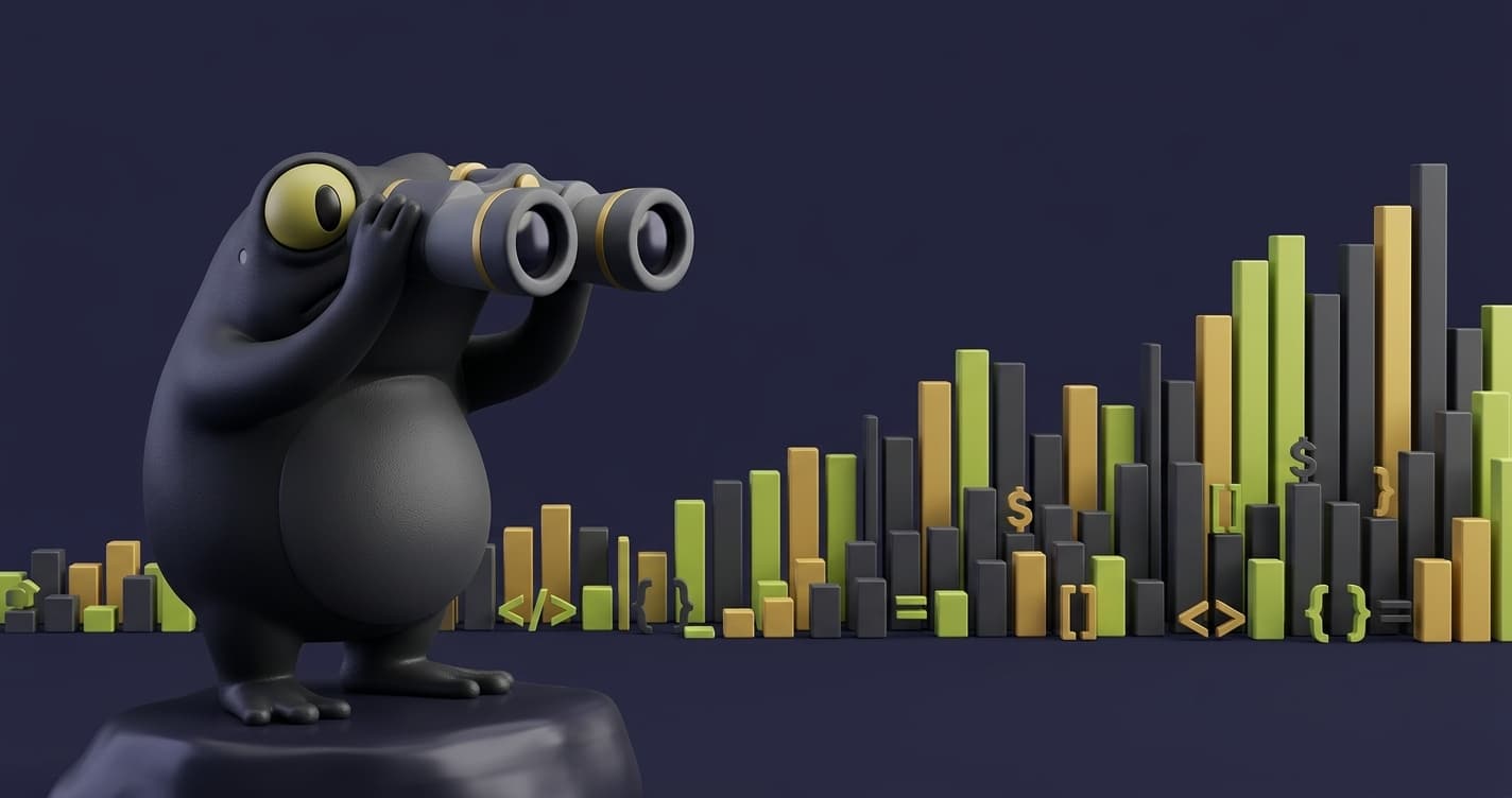 Upward growth chart showing vibe coding testing demand rising as AI code generation expands the software market and the number of untested apps