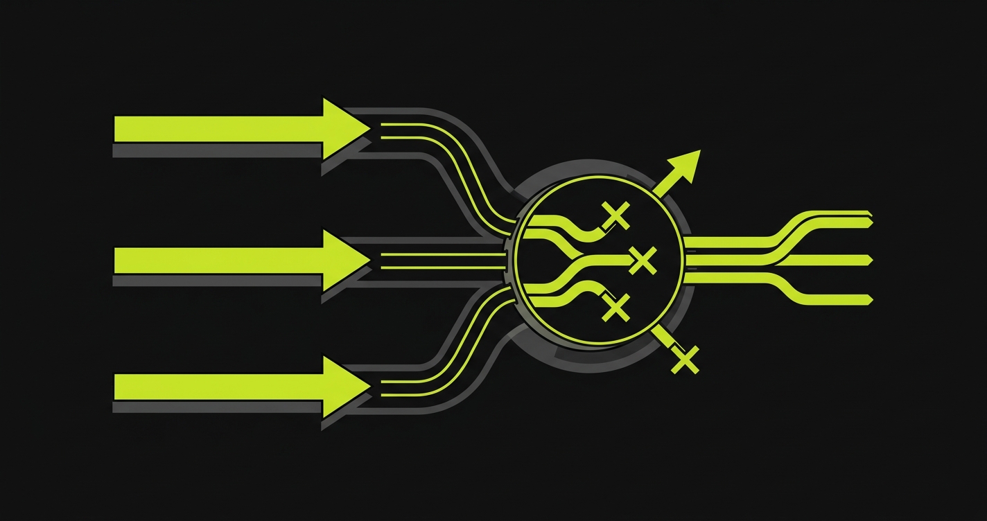 Timeline diagram showing a feature present before merge, then silently absent after merge. No error, no warning, just gone