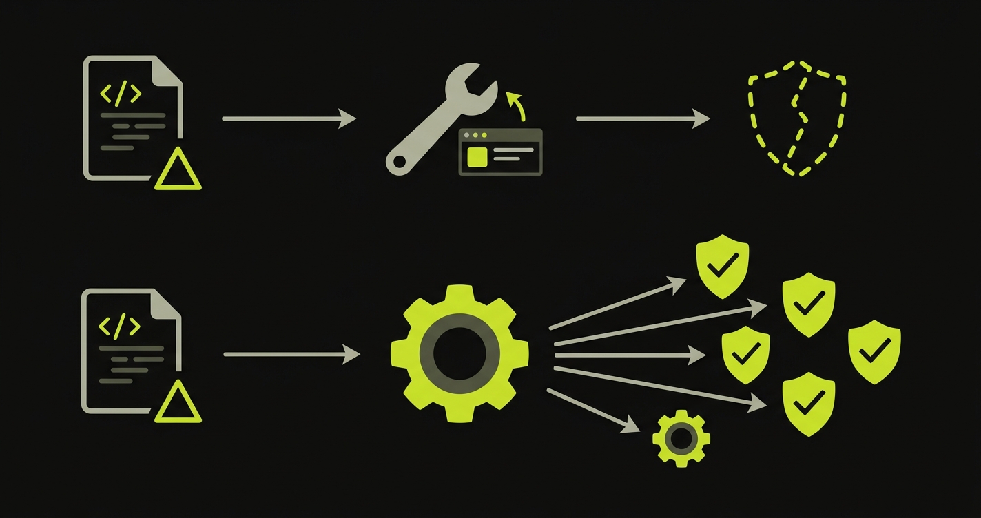 How code changes flow through selector-healing versus code-aware test generation pipelines