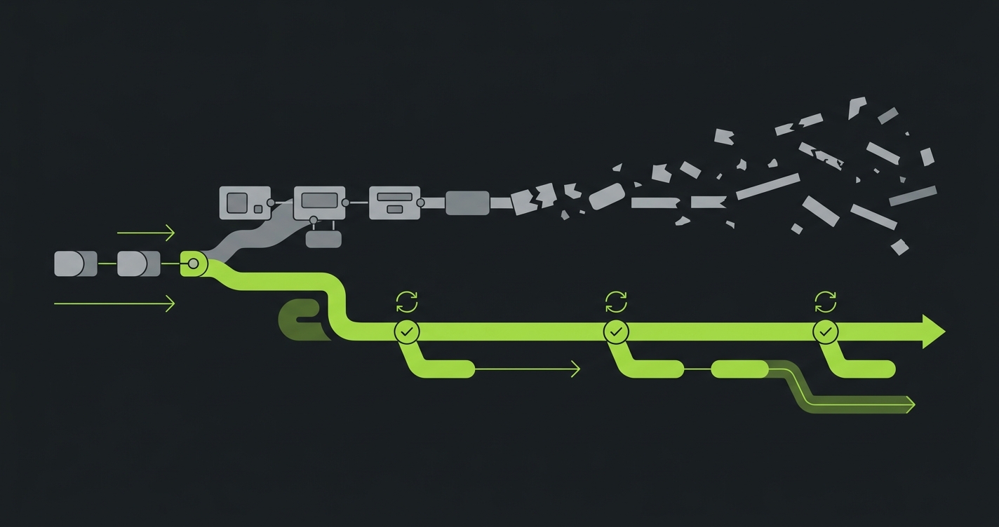 Maintenance burden comparison over time between manually updating plain English scripts versus self-healing automated test maintenance