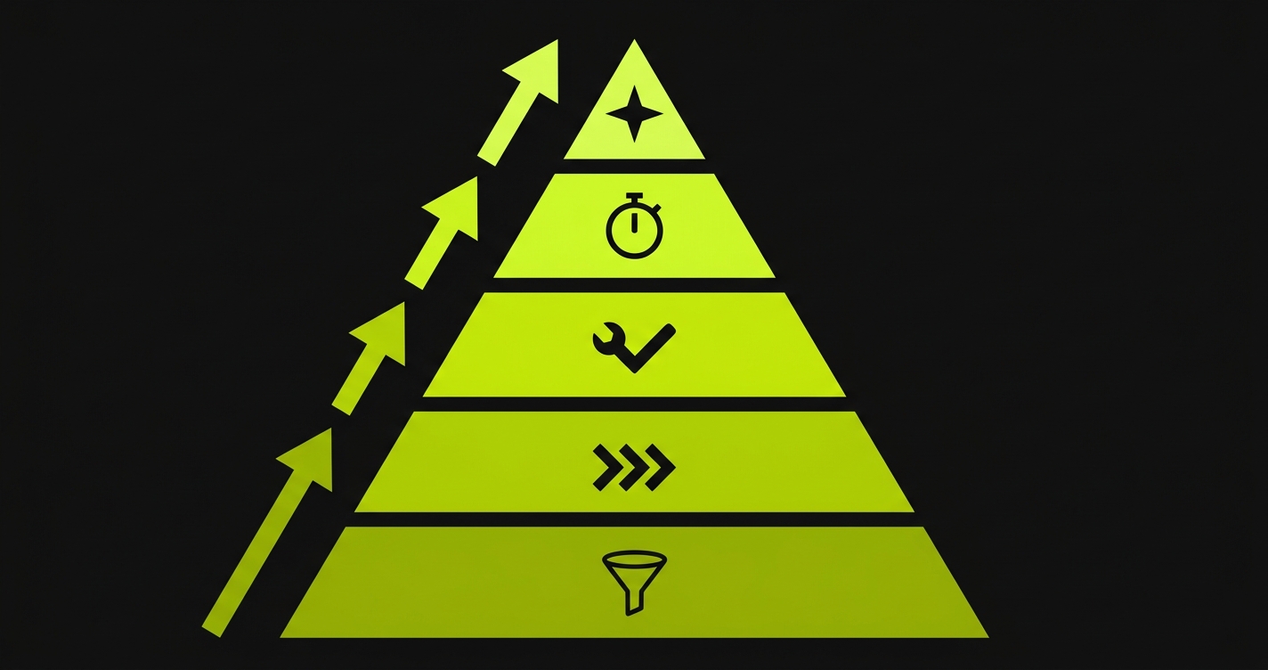 Five layered requirements for continuous testing at AI velocity, from intelligent test selection at the foundation to automatic test generation at the top