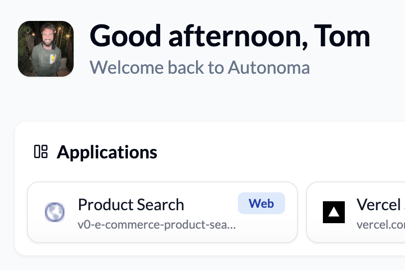 Added application to Autonoma
