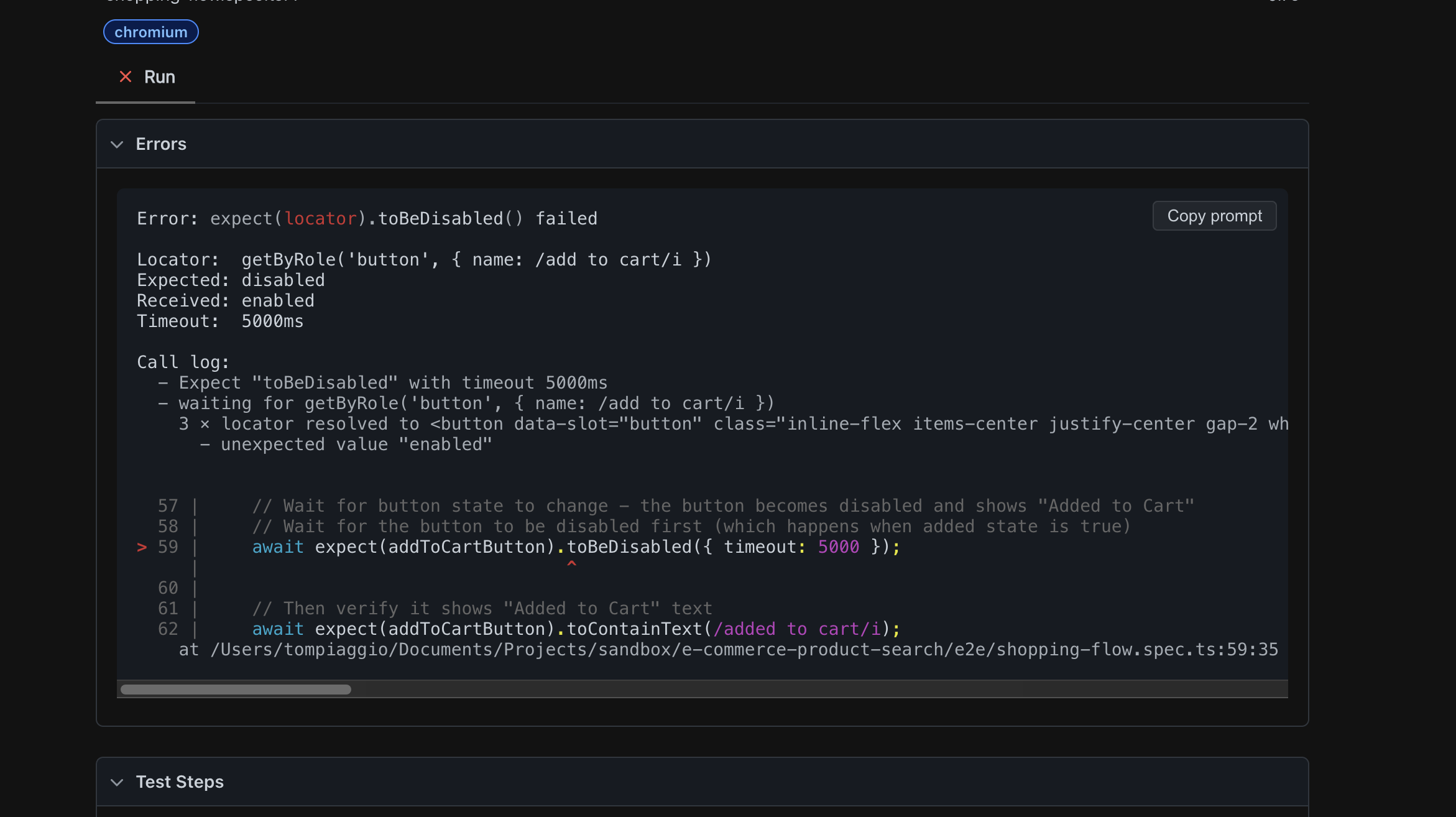 Cursor second failure