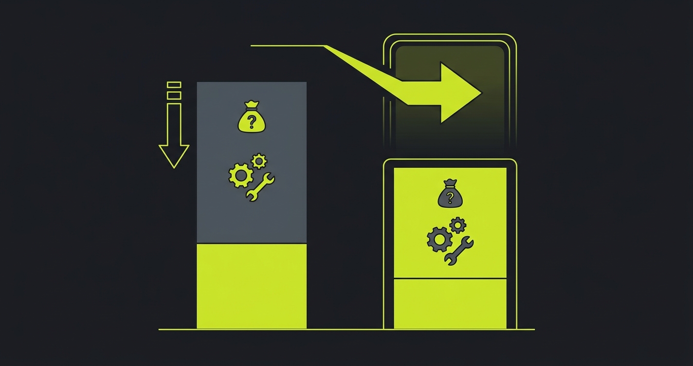 Bar chart comparing total cost of ownership including hidden maintenance costs