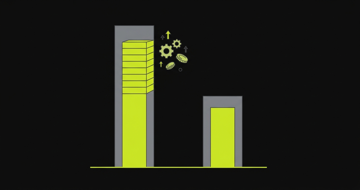 Bar chart comparing total cost of ownership between CloudQA with hidden maintenance costs and Autonoma AI-powered testing