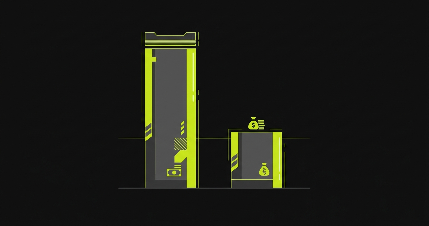 Bar chart comparing 3-year total cost of ownership between Katalon enterprise licensing and Autonoma open source