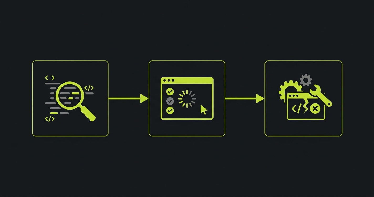 Diagram of Autonoma's three-agent architecture: Planner, Automator, and Maintainer connected in a pipeline