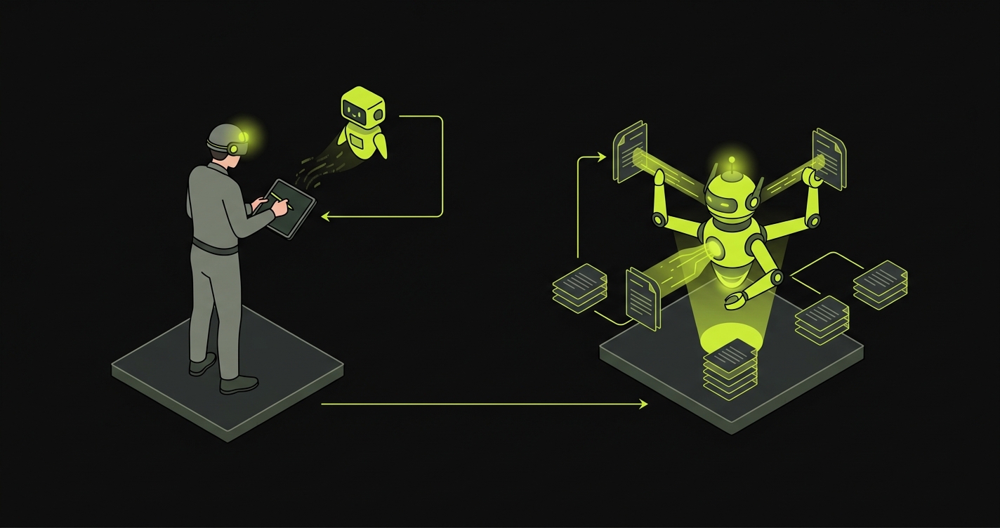 Diagram comparing copilot-assisted testing versus autonomous AI testing approaches