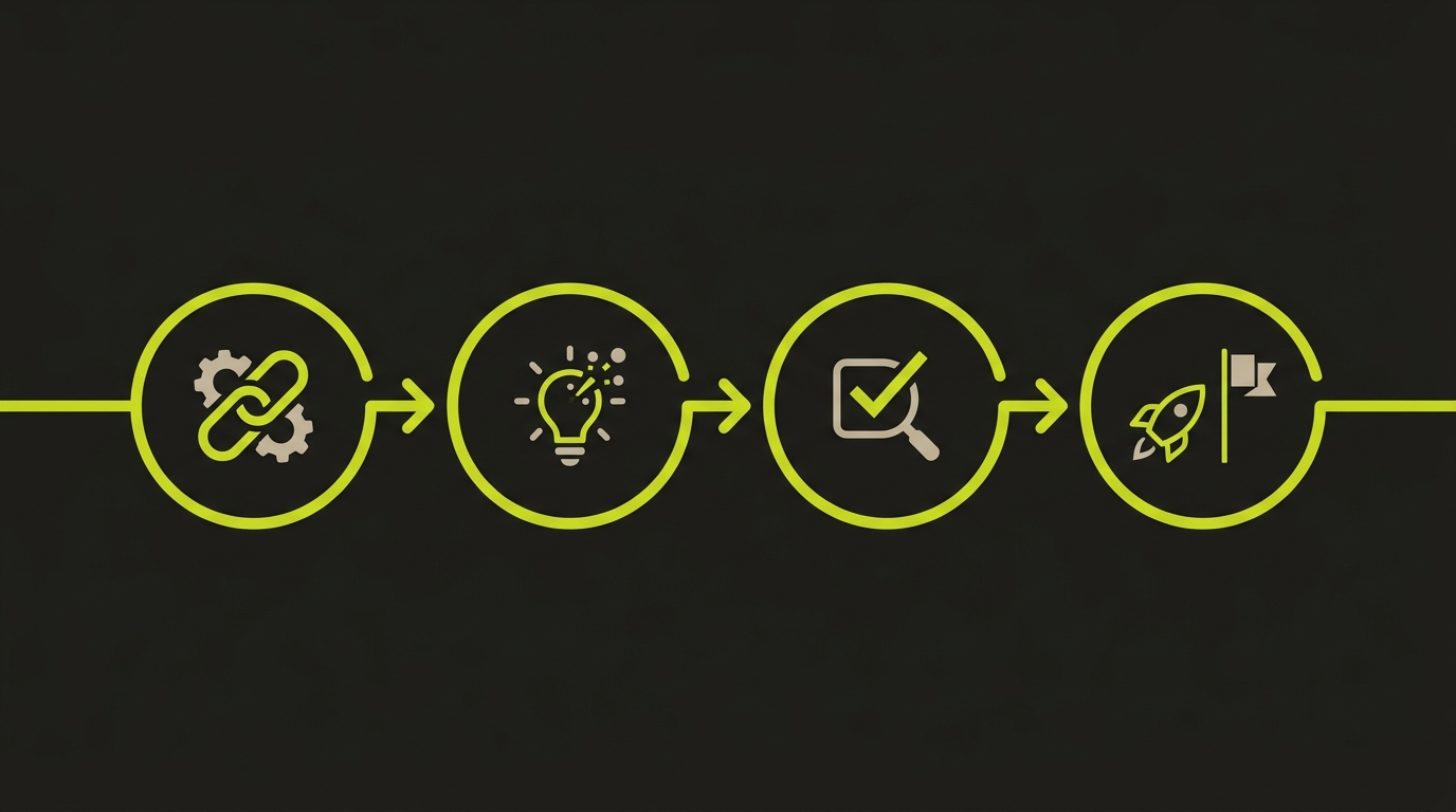 Timeline showing four migration phases from Testim to Autonoma: connect repo, AI generates tests, validate coverage, go live
