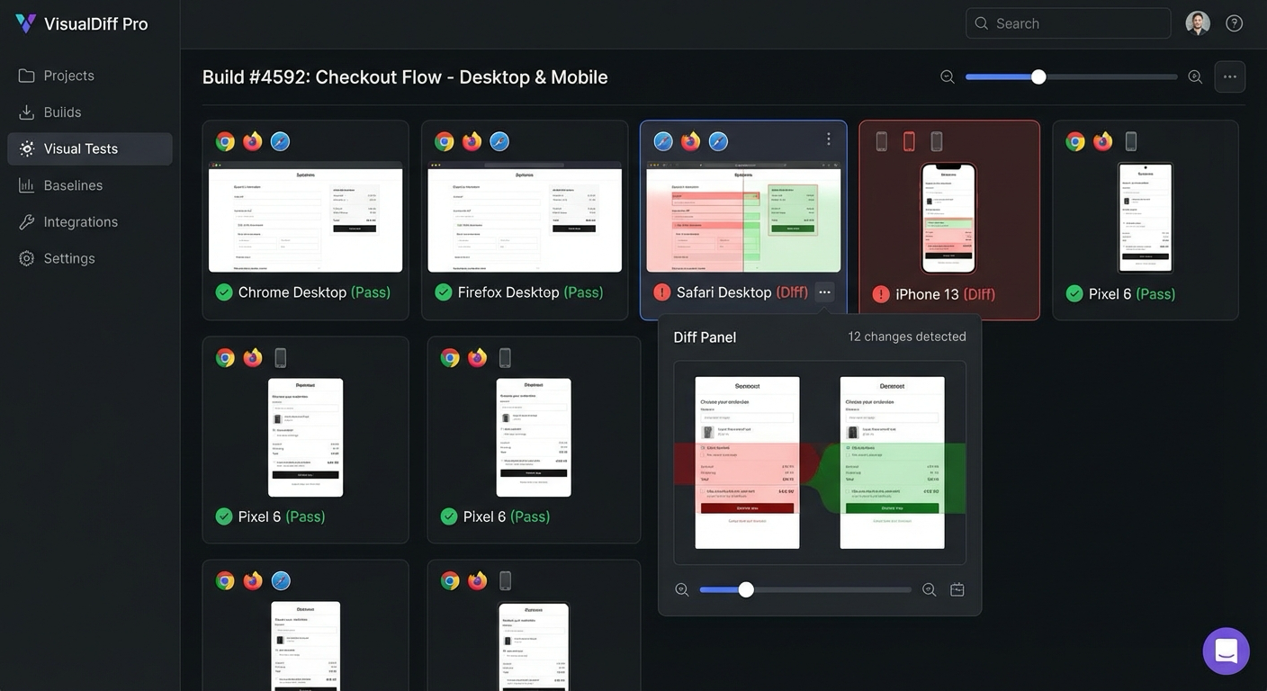 LambdaTest SmartUI cloud visual testing dashboard