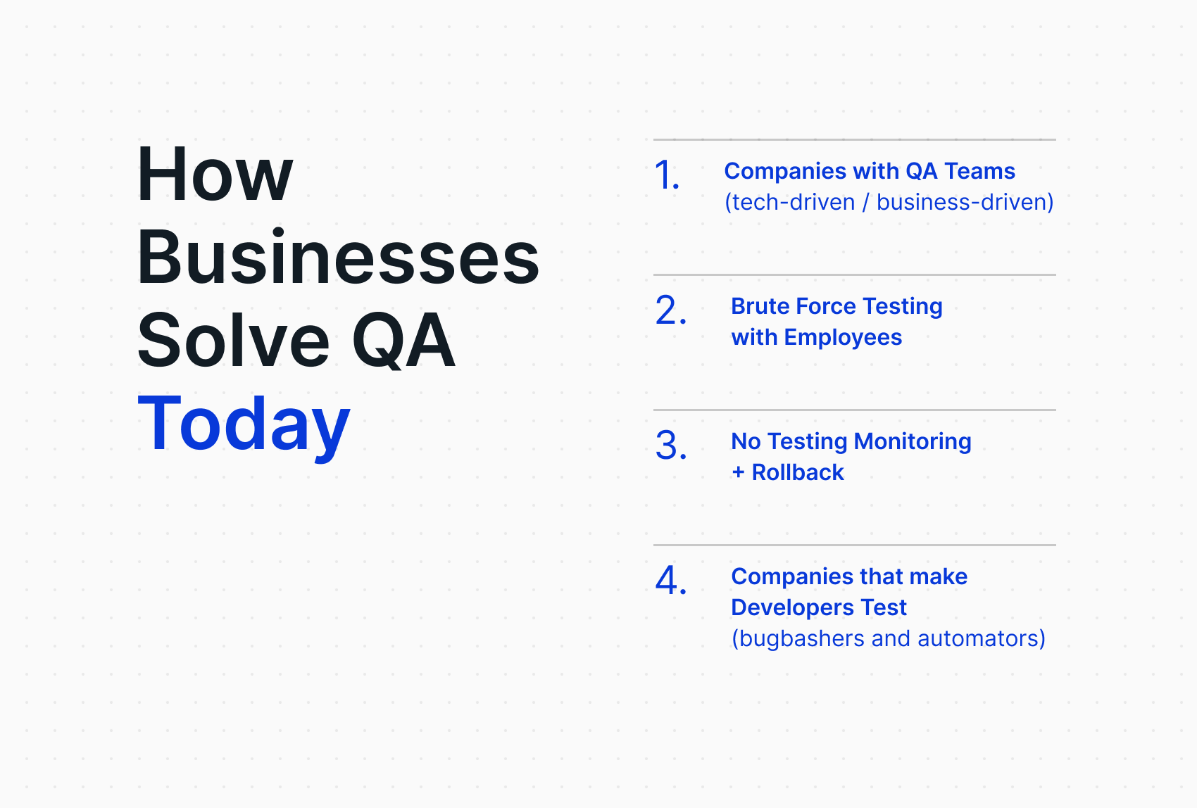 How Businesses Solve QA Today